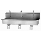 3 Person Wall Mount Sink with Double Knee Valve 